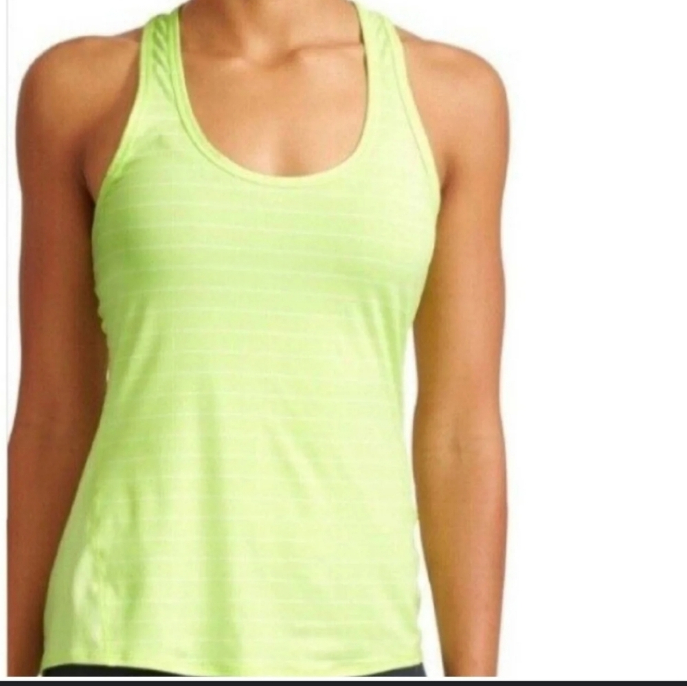 ATHLETA Chi StripedTank, Neon Yellow/Green